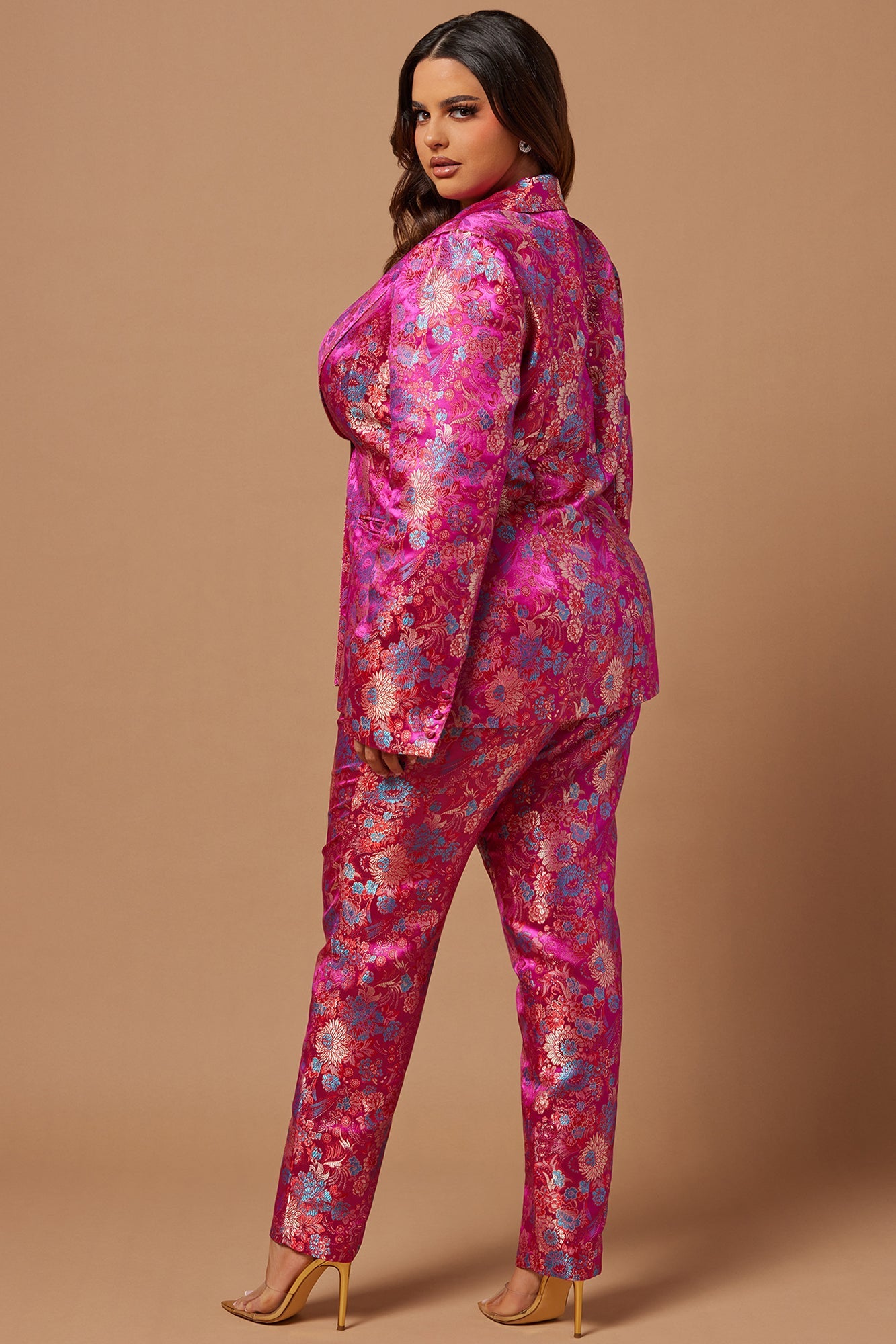 Pretty In Pink Embroidered Suit Set - Fuchsia