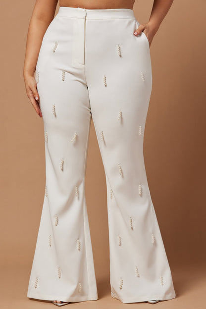 Bella Embellished Pant - Ivory