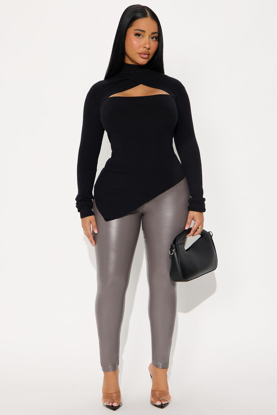 The Best Asset Criss Cross Sweater Top - Black