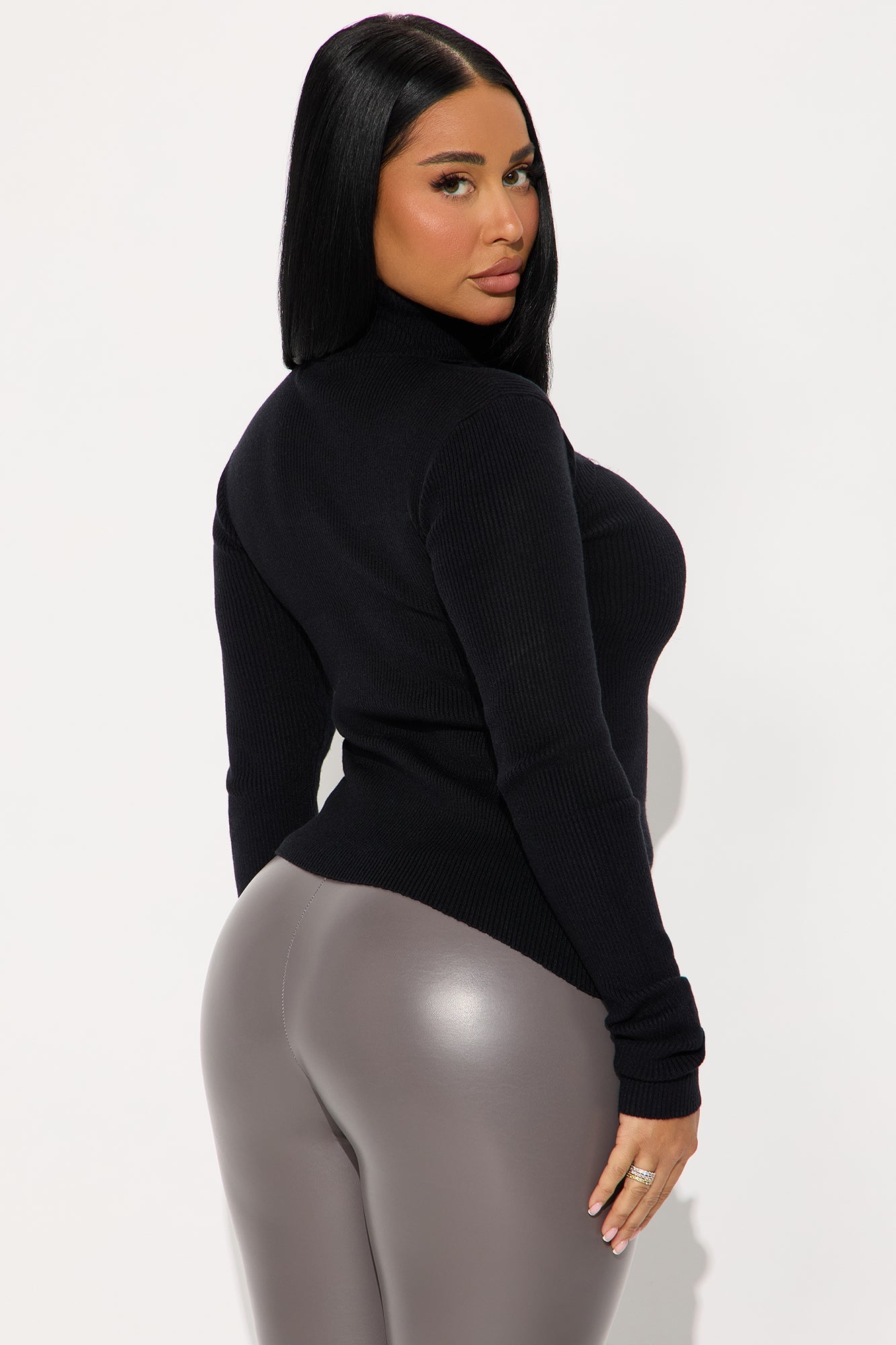 The Best Asset Criss Cross Sweater Top - Black