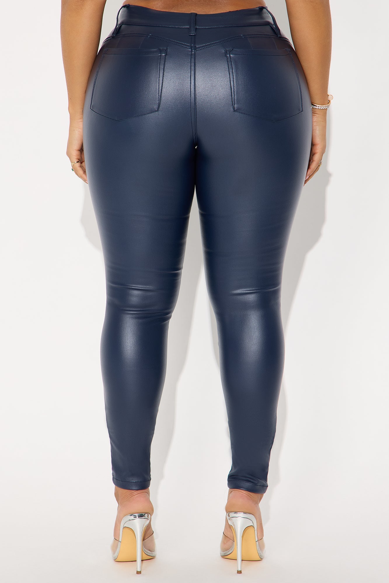 She Bad PU Leather Pant - Navy