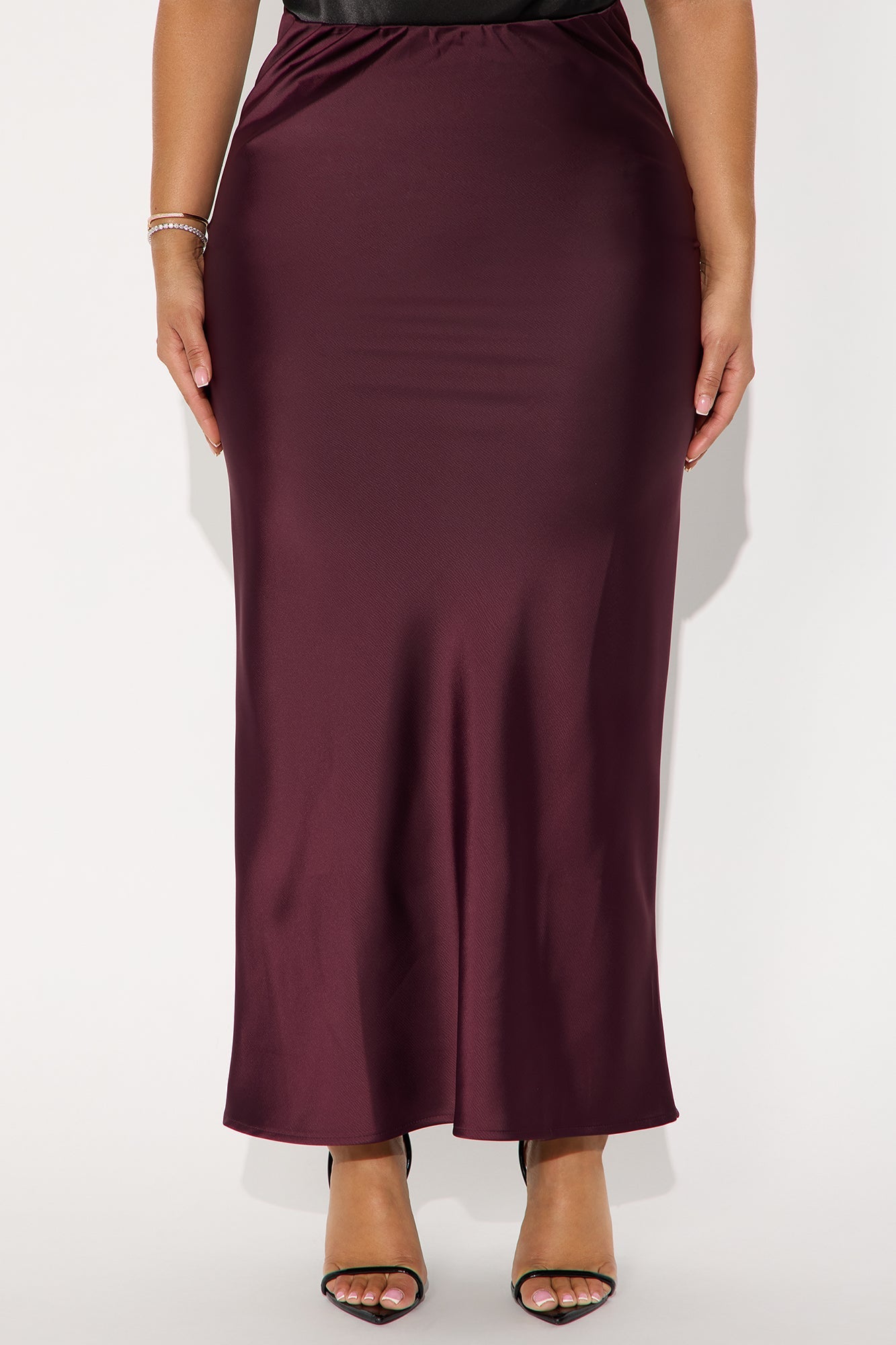 Brunch to GNO Satin Maxi Skirt - Plum