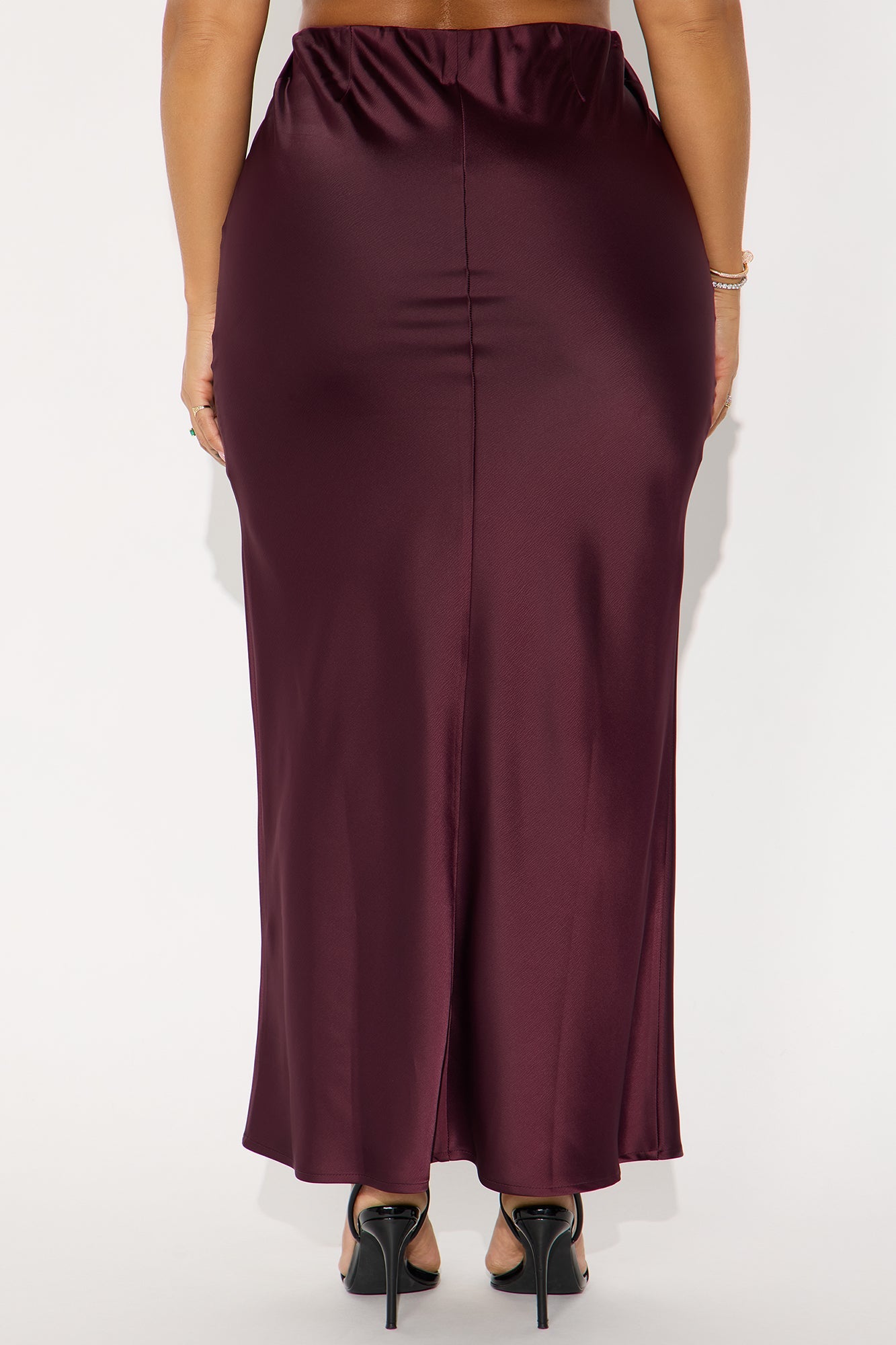 Brunch to GNO Satin Maxi Skirt - Plum