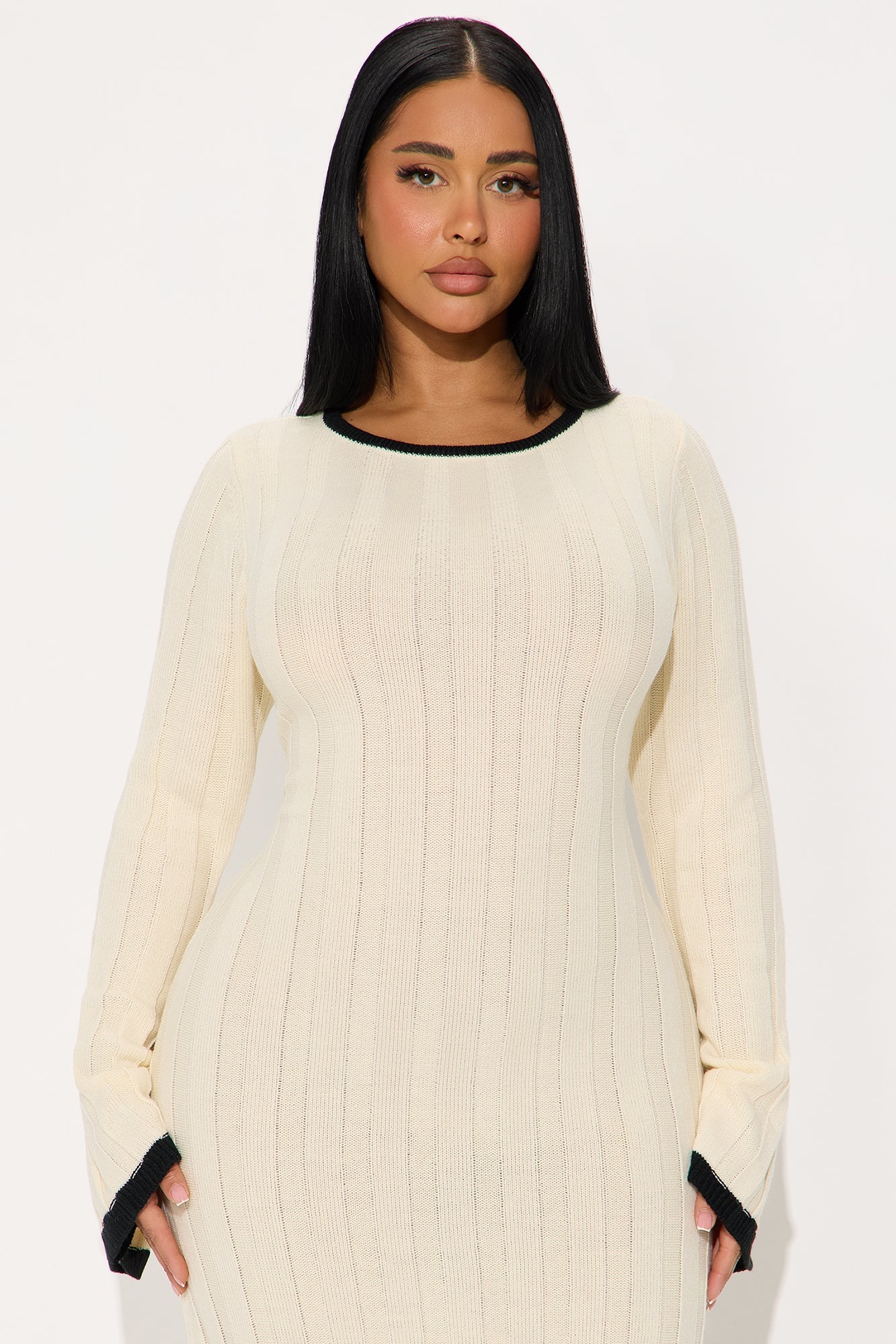 Deeply Valued Sweater Maxi Dress - Cream
