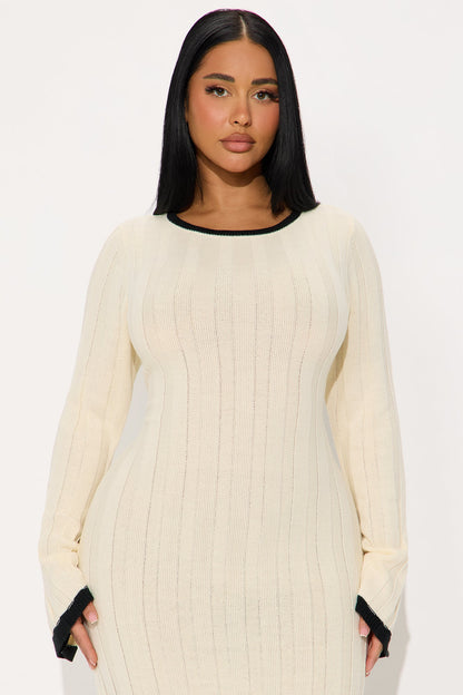 Deeply Valued Sweater Maxi Dress - Cream