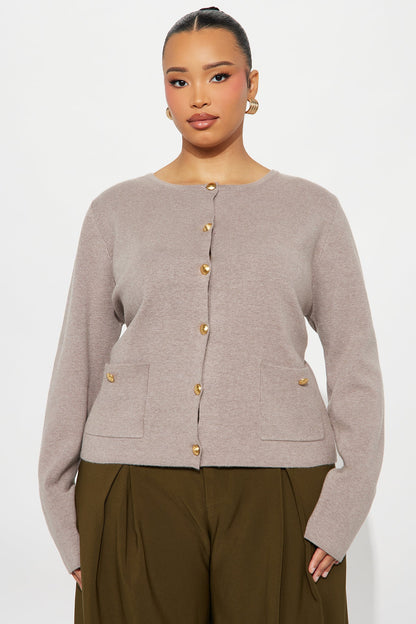 Lindie Hardware Cardigan - Taupe