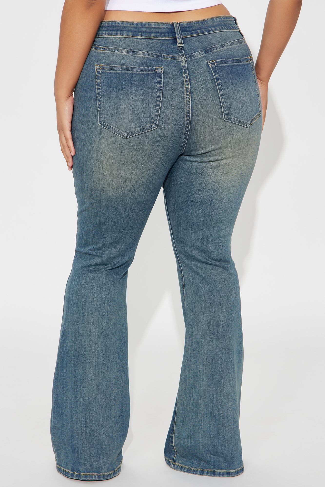 Classic Compression Stretch Flare Jeans - Vintage Wash