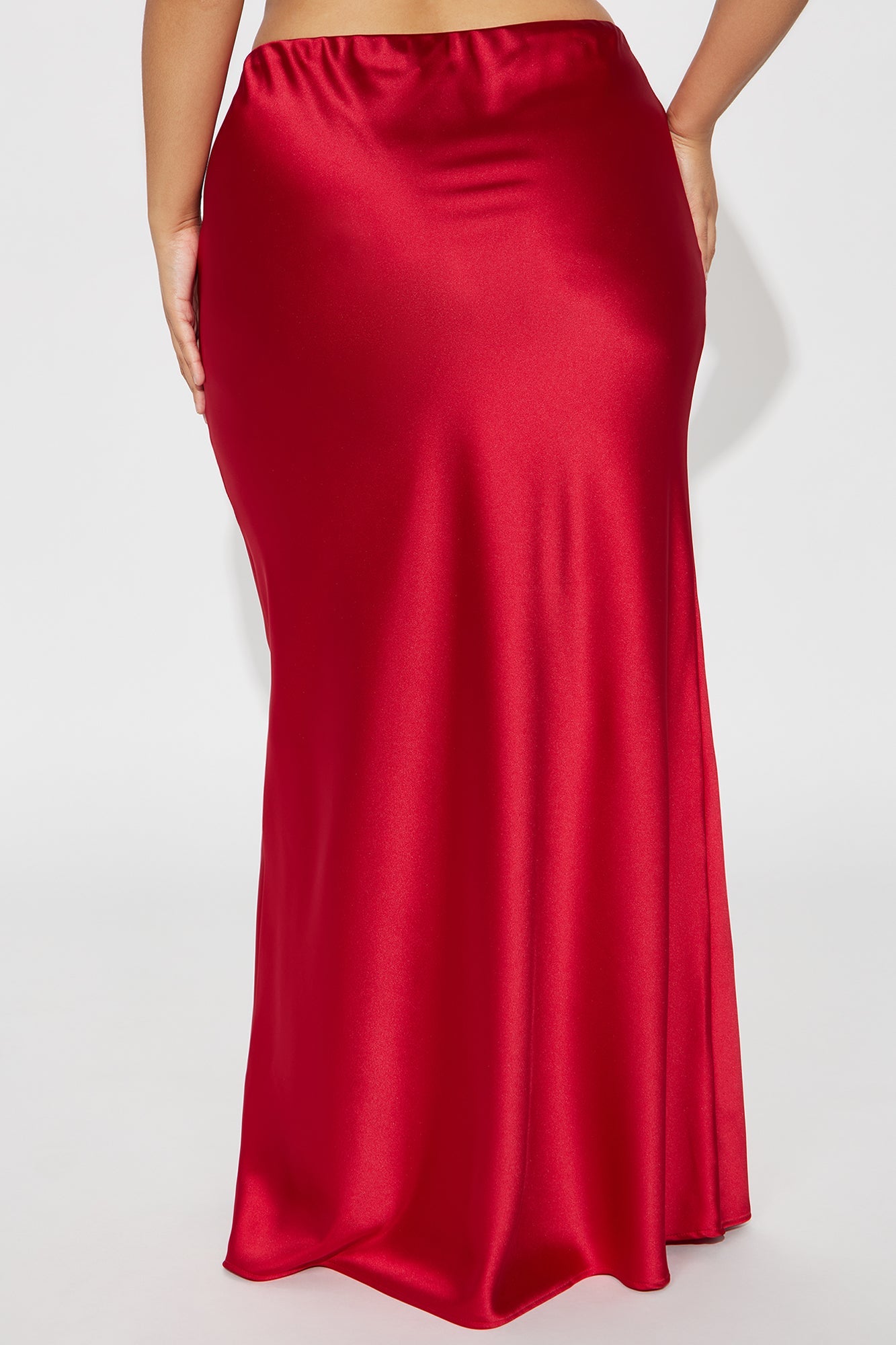 Aurora Satin Maxi Skirt - Red