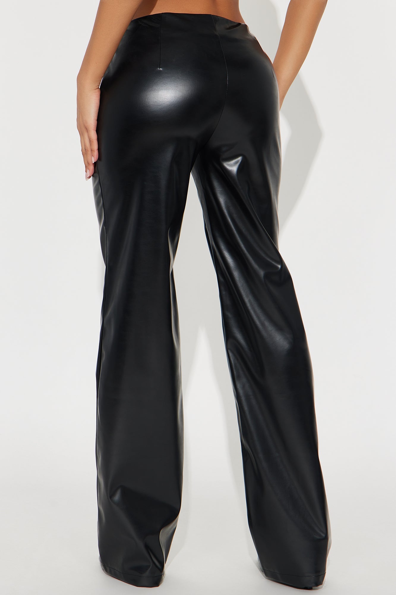 Monica Low Rise Faux Leather Pant 32″ - Black
