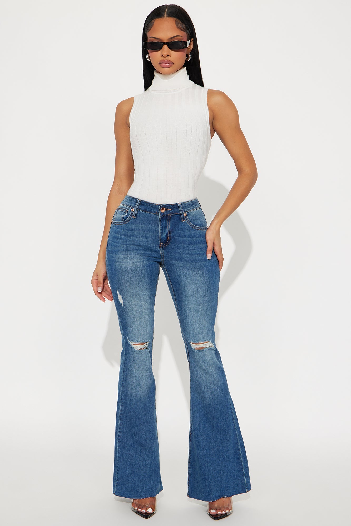 Best Stretch Low Rise Bell Bottom Jean - Dark Wash