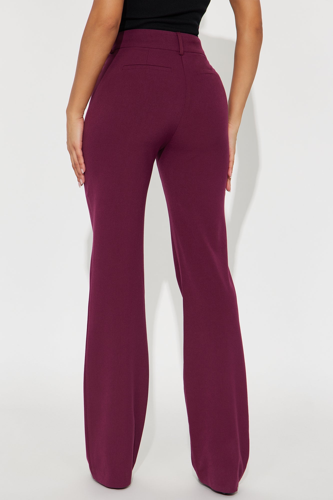 Tasha Dressy High Rise Pants - Burgundy