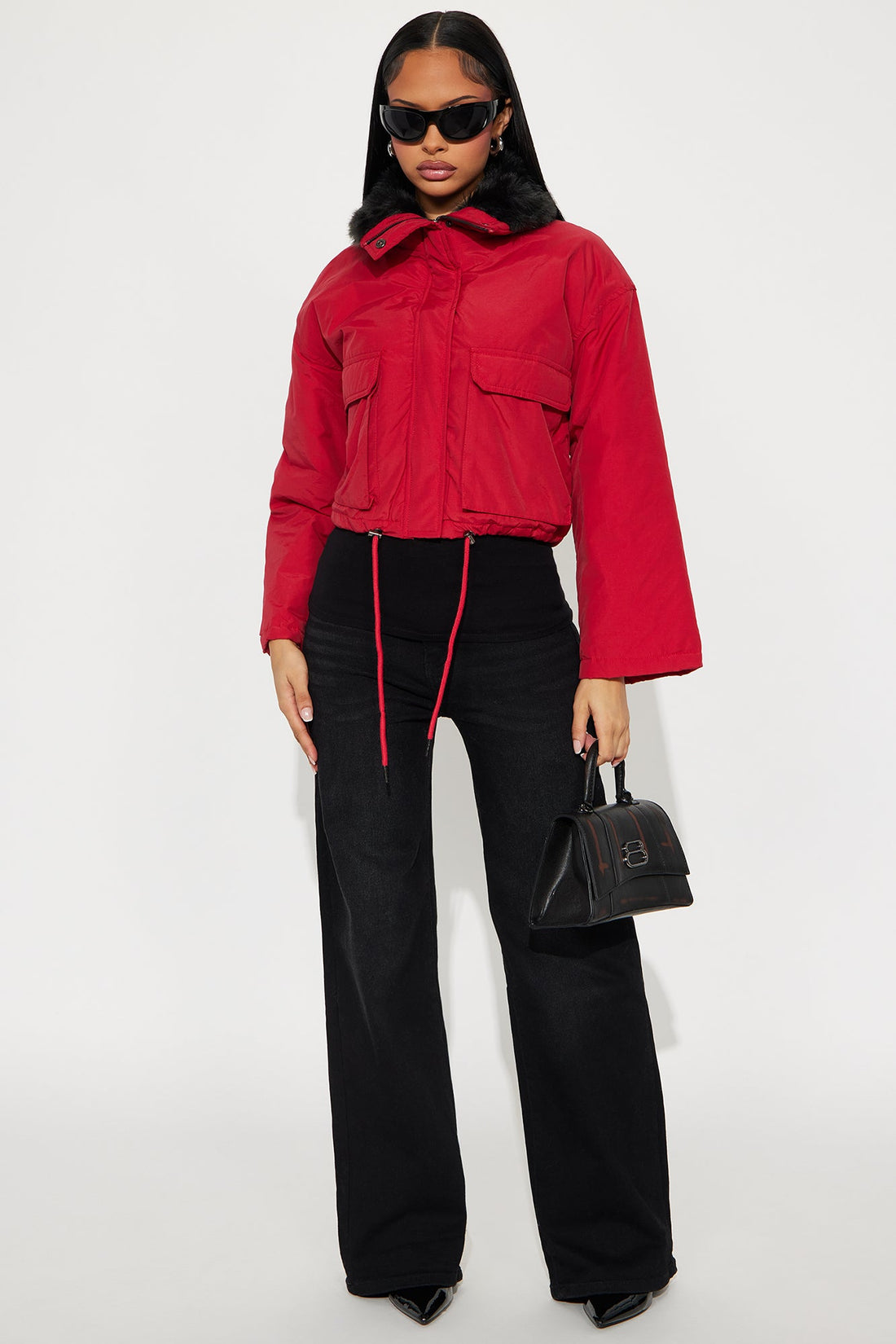 Snow Glow Puffer Jacket - Red