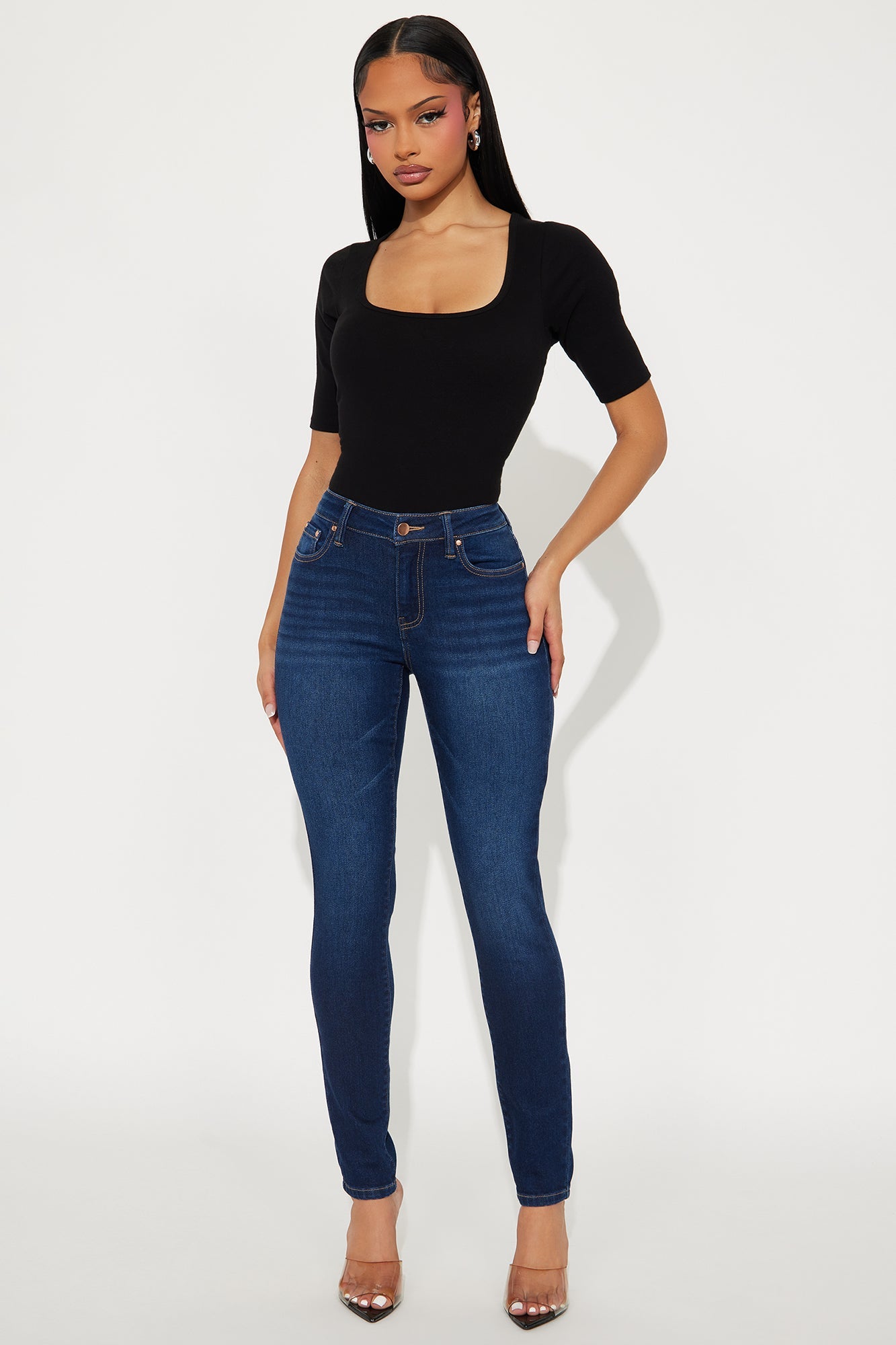 Move With You Low Rise Skinny Jeans - Dark Wash