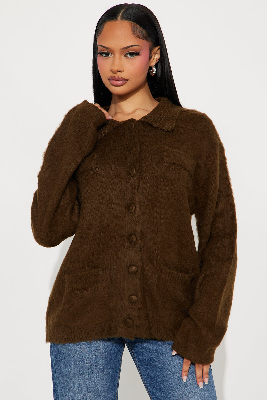 Hit The Streets Oversized Cardigan - Olive