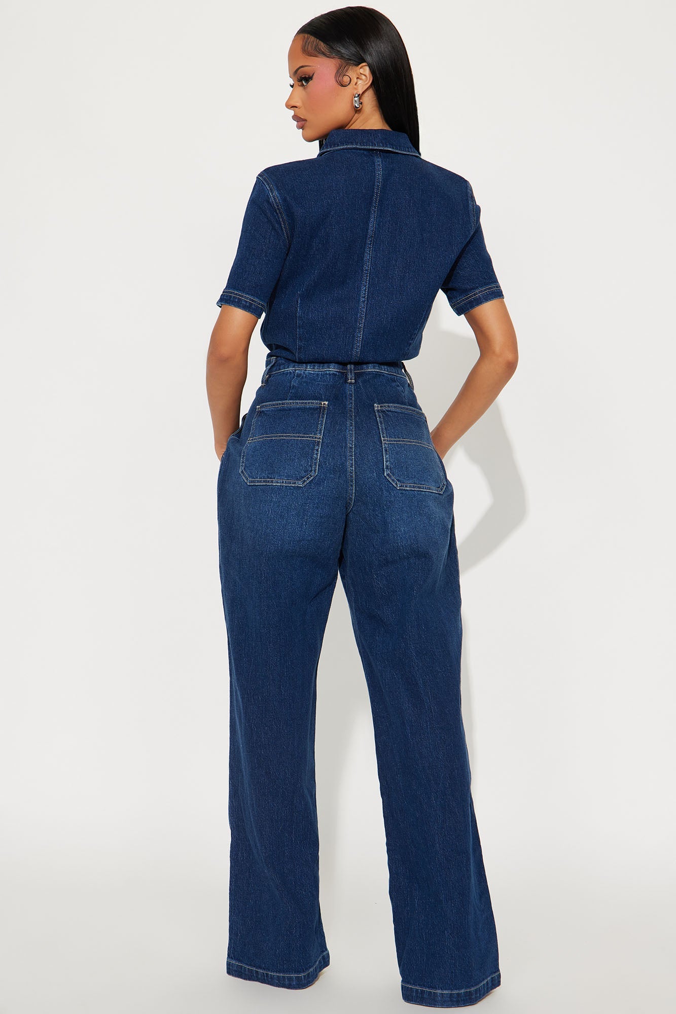 Angela Denim Jumpsuit - Dark Wash