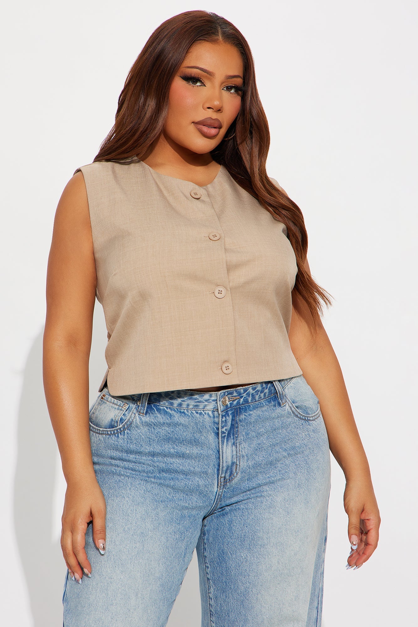 The Sharon Vest - Taupe