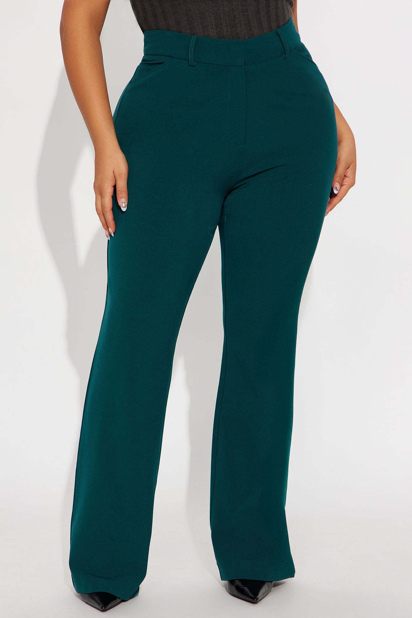 Tasha Dressy High Rise Pants - Hunter Green