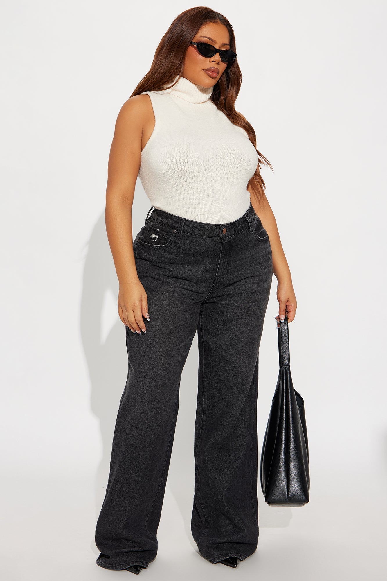 Fall Fling Turtle Neck Sweater Top - Cream