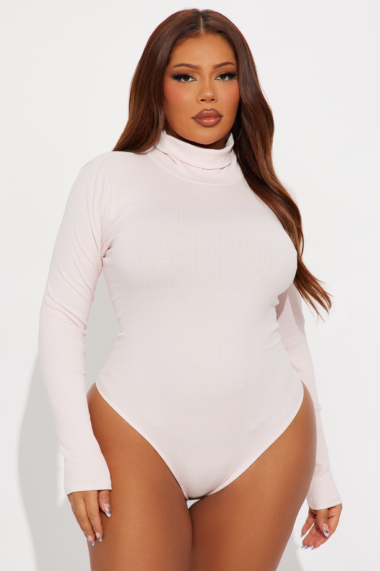 Tess Turtleneck Bodysuit - Bubblegum Pink