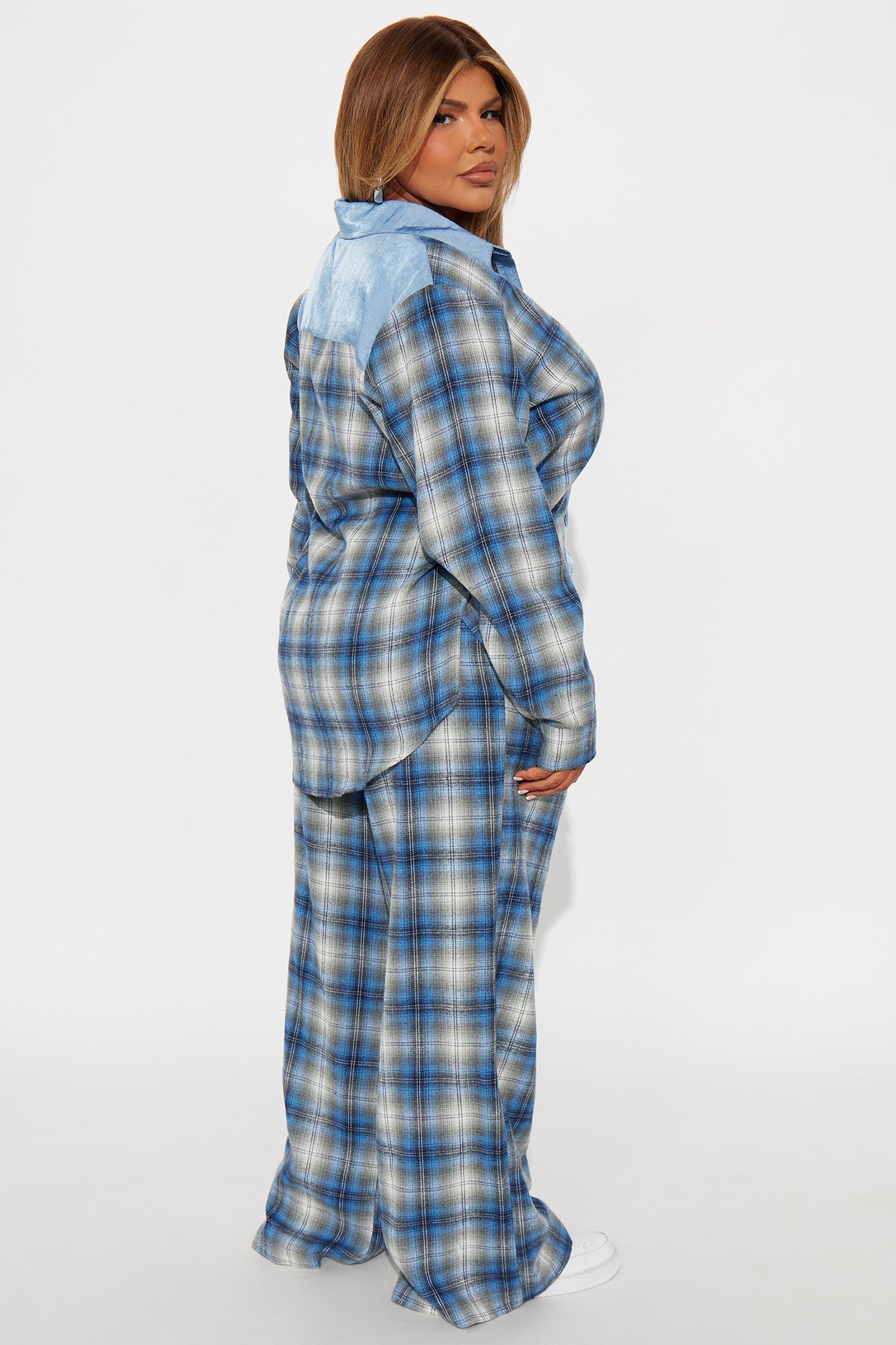 In the Mix Flannel Boxer Pant Set - Blue/combo