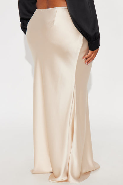 Love Like This Satin Maxi Skirt - Champagne