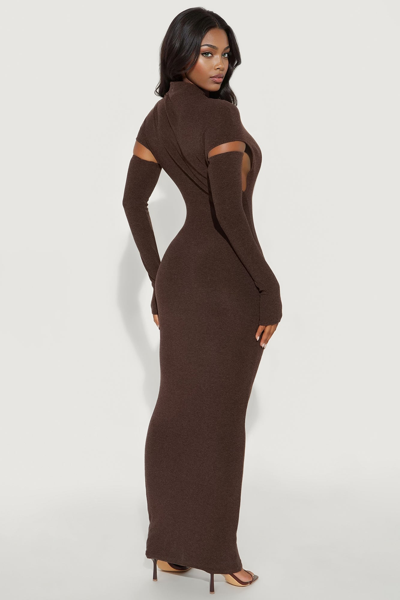 Silent Thrill Maxi Dress - Brown