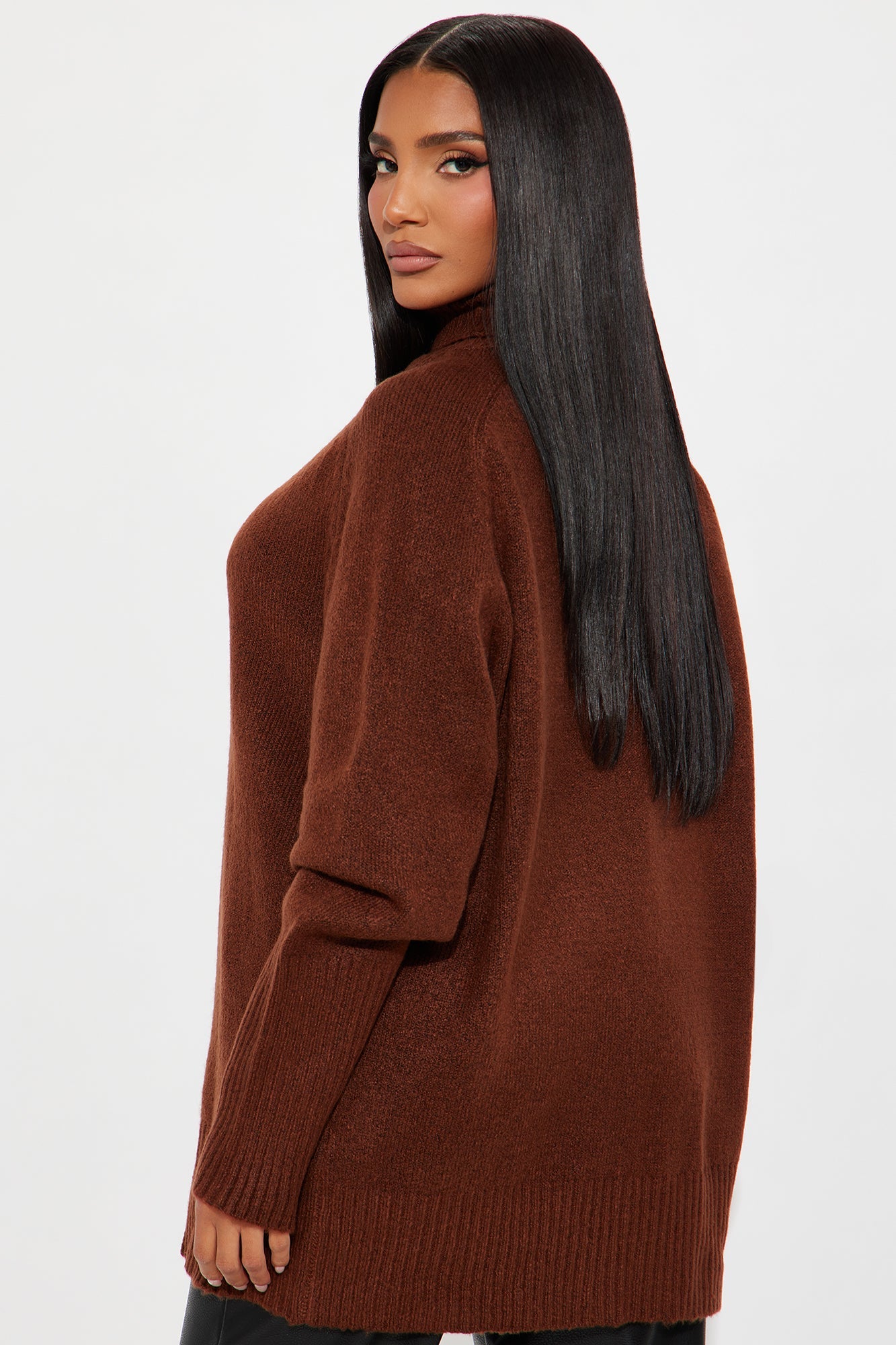Head In The Clouds Turtle Neck Sweater - Chestnut