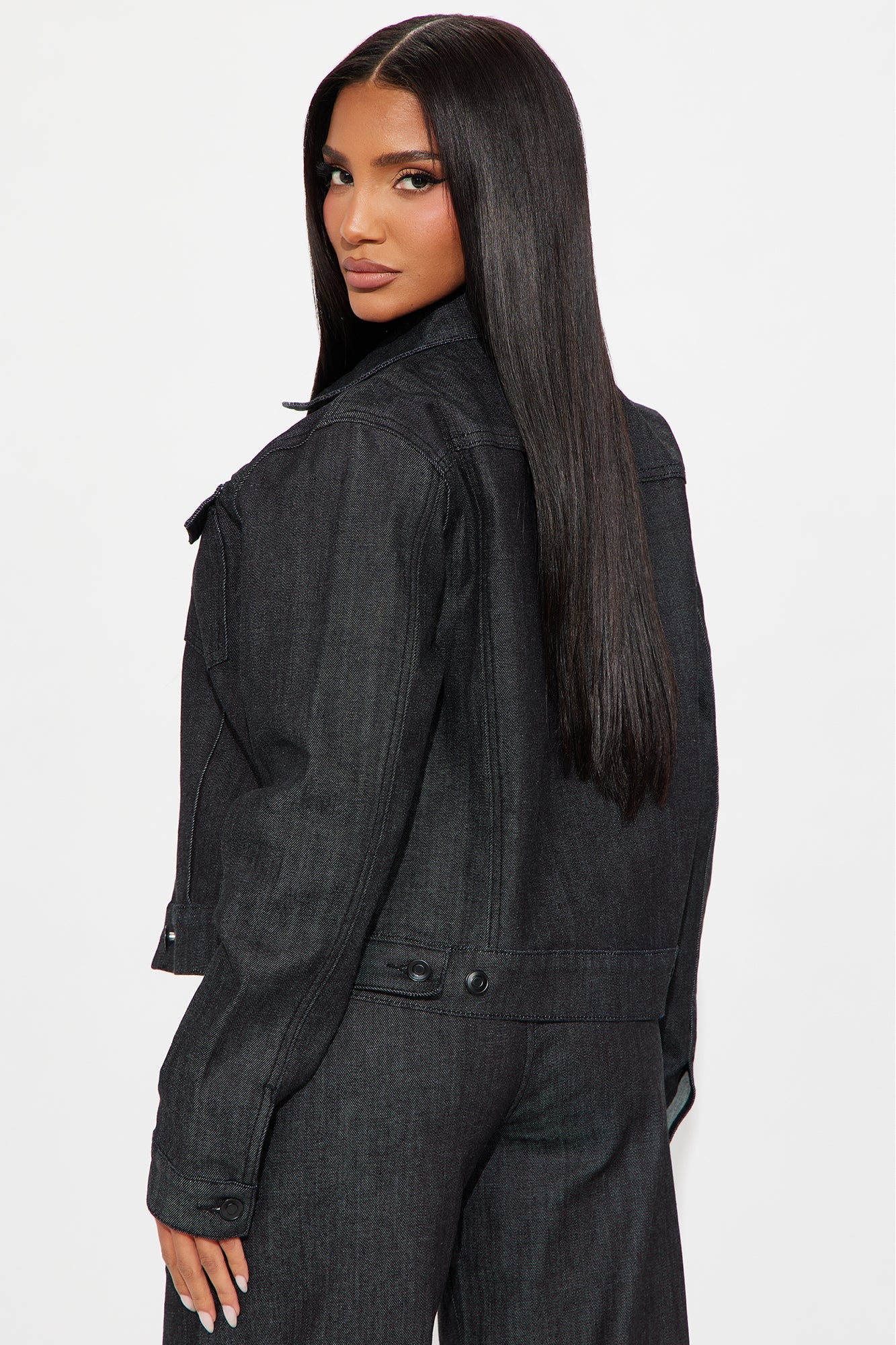 FYI Stretch Tailored Trucker Jacket - Black
