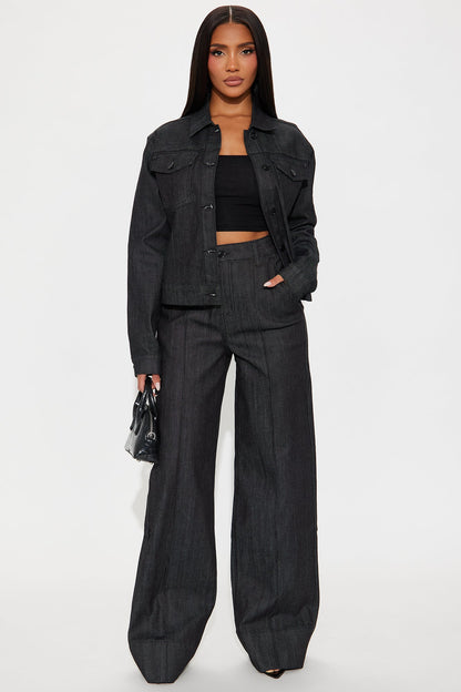 FYI Stretch Tailored Trucker Jacket - Black