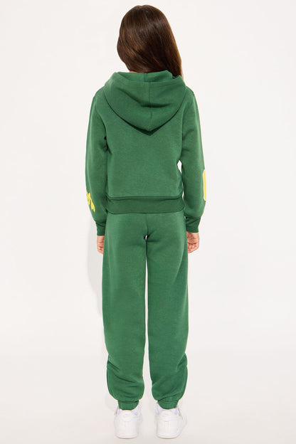 Mini Writing On The Wall Hoodie And Pant Set - Hunter Green