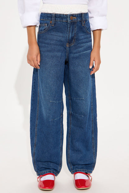 Mini Gianna Barrel Jeans - Medium Wash