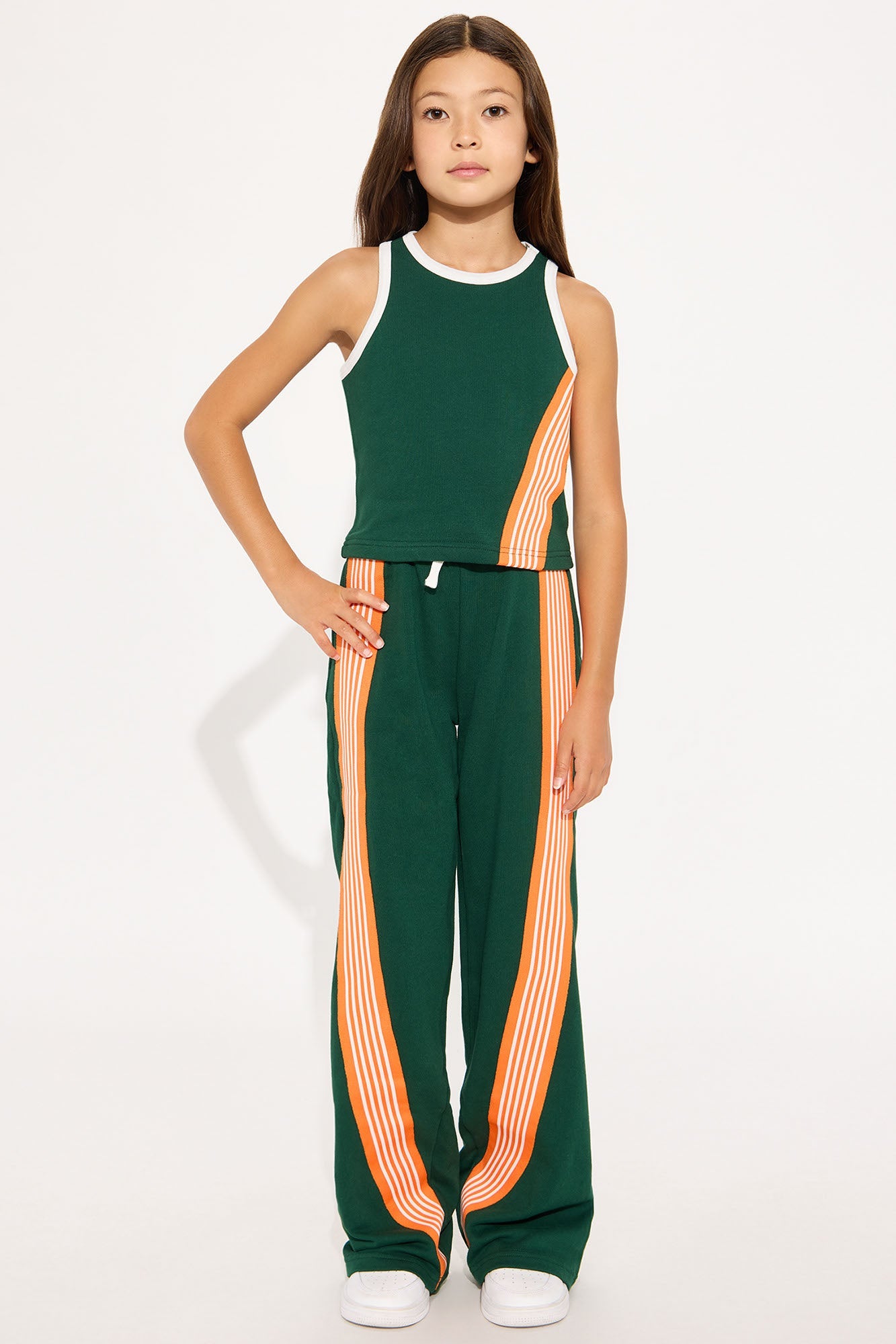 Mini Varsity Babe Pant Set - Hunter