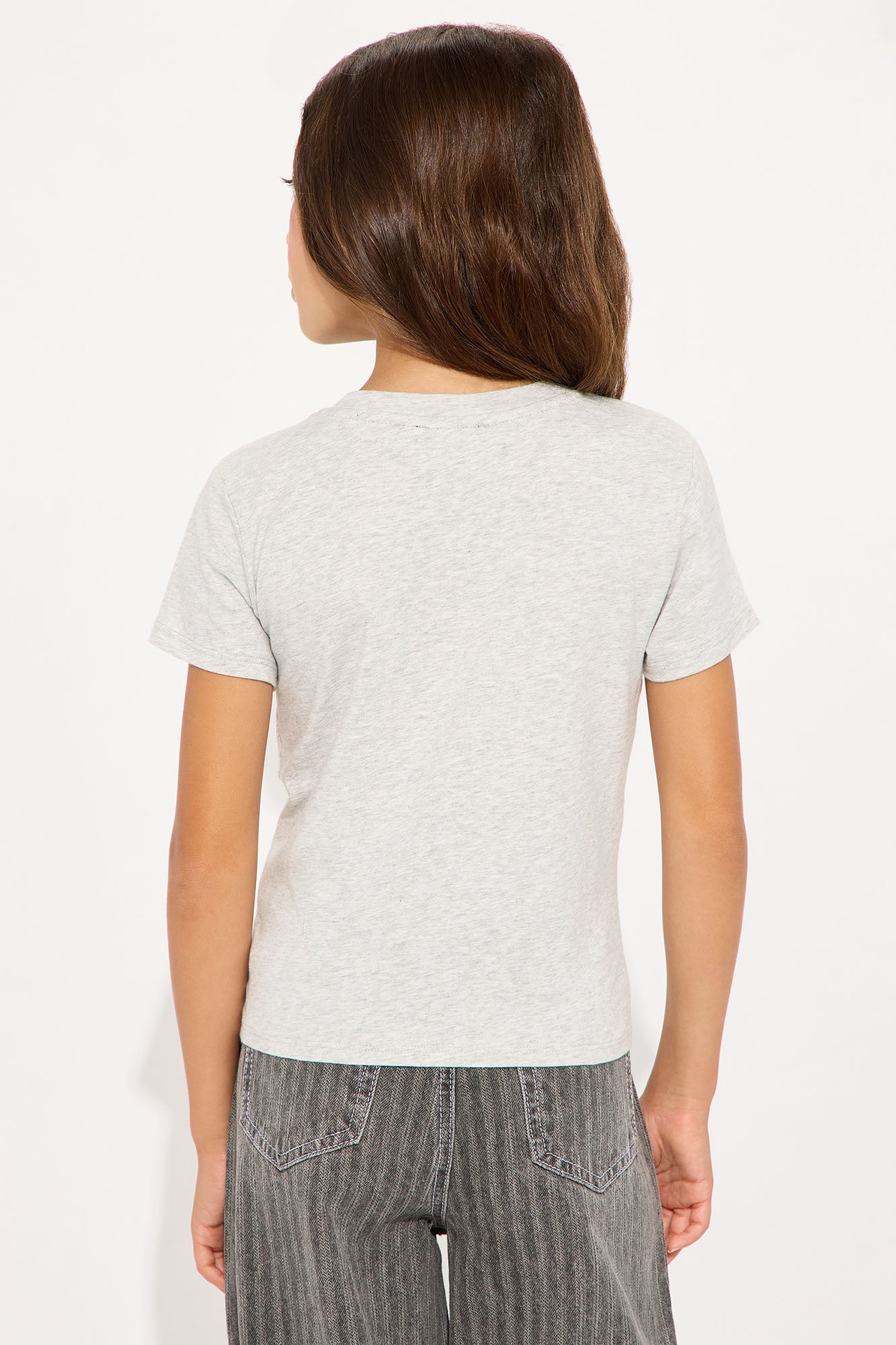 Mini Camilla Classic Fit Crew Neck Tee - Heather Grey