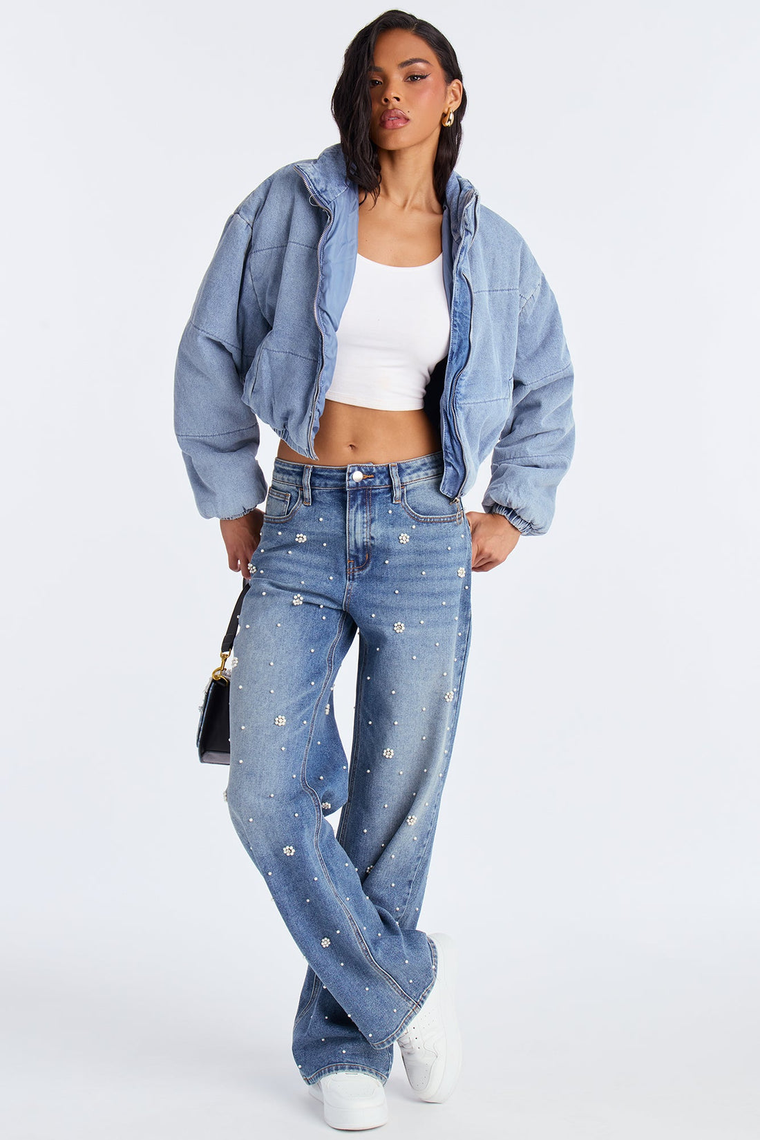 Darby Denim Bomber Jacket - Light Wash