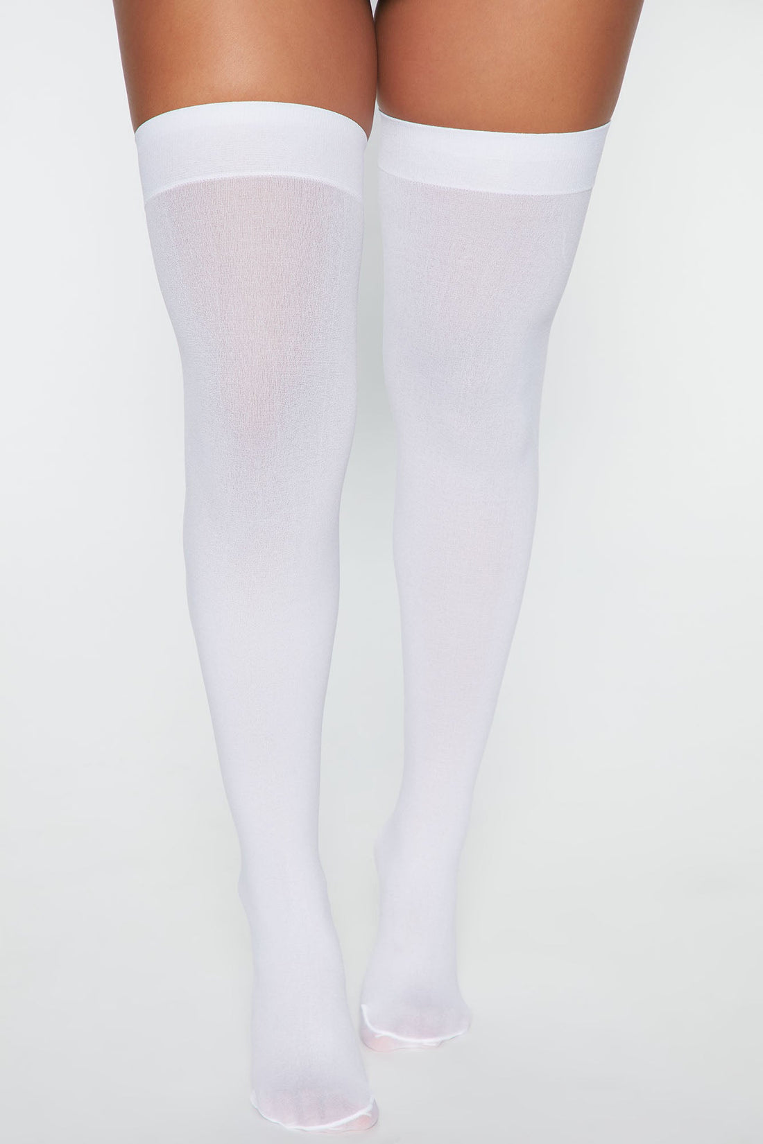 Final Touch Sheer Thigh Highs - White