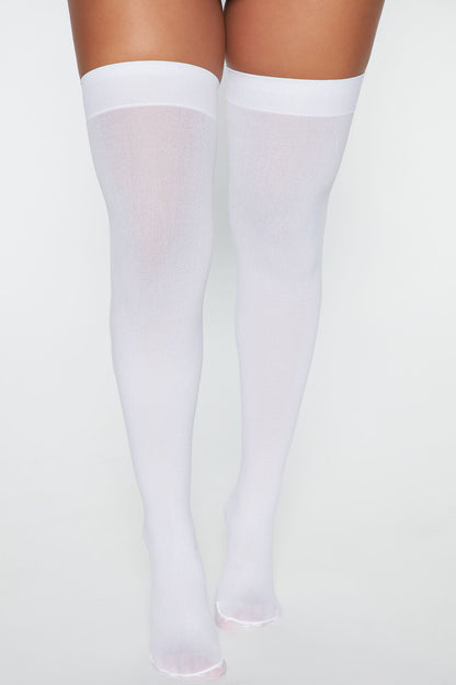 Final Touch Sheer Thigh Highs - White