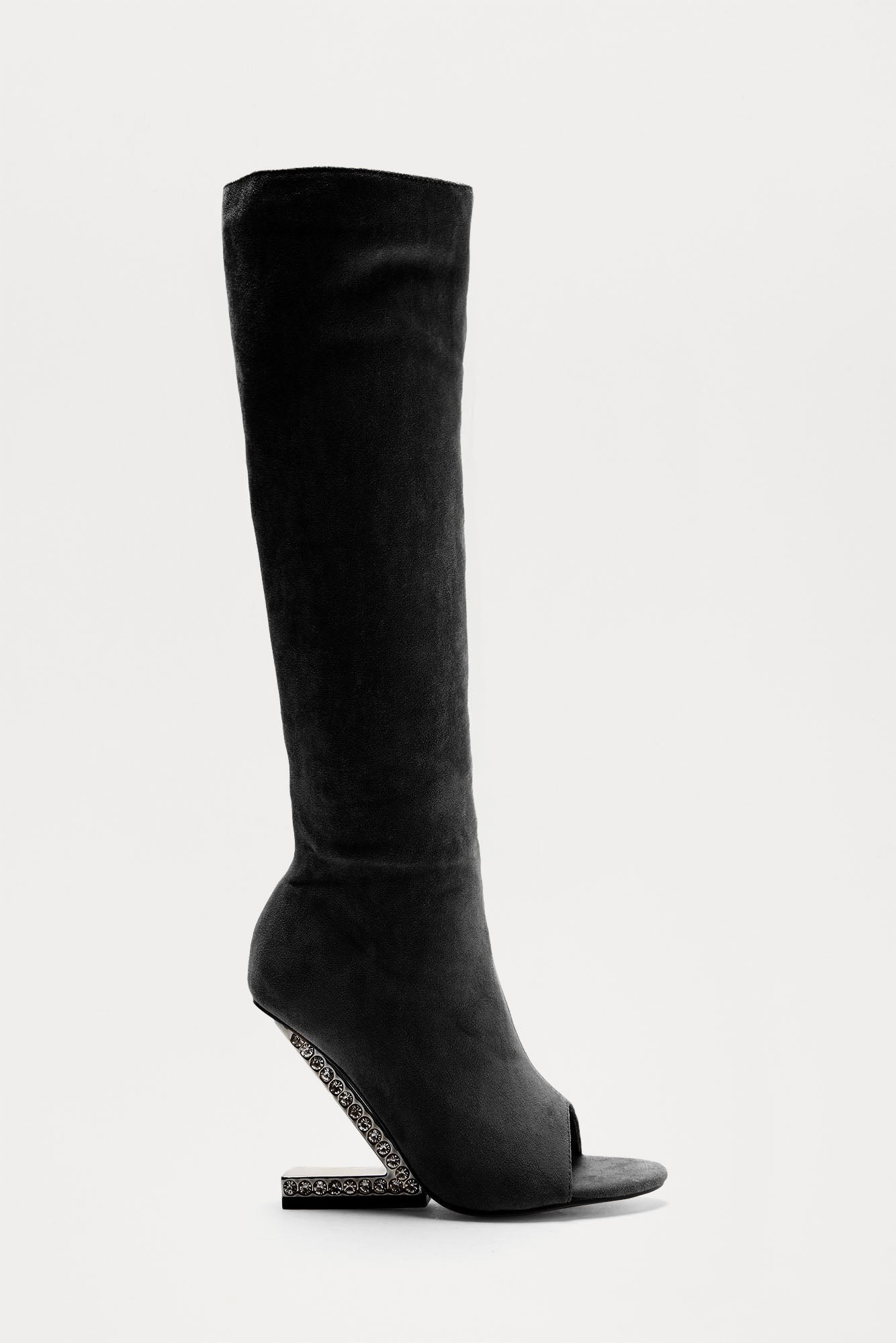 Trenton Faux Suede Boots - Black