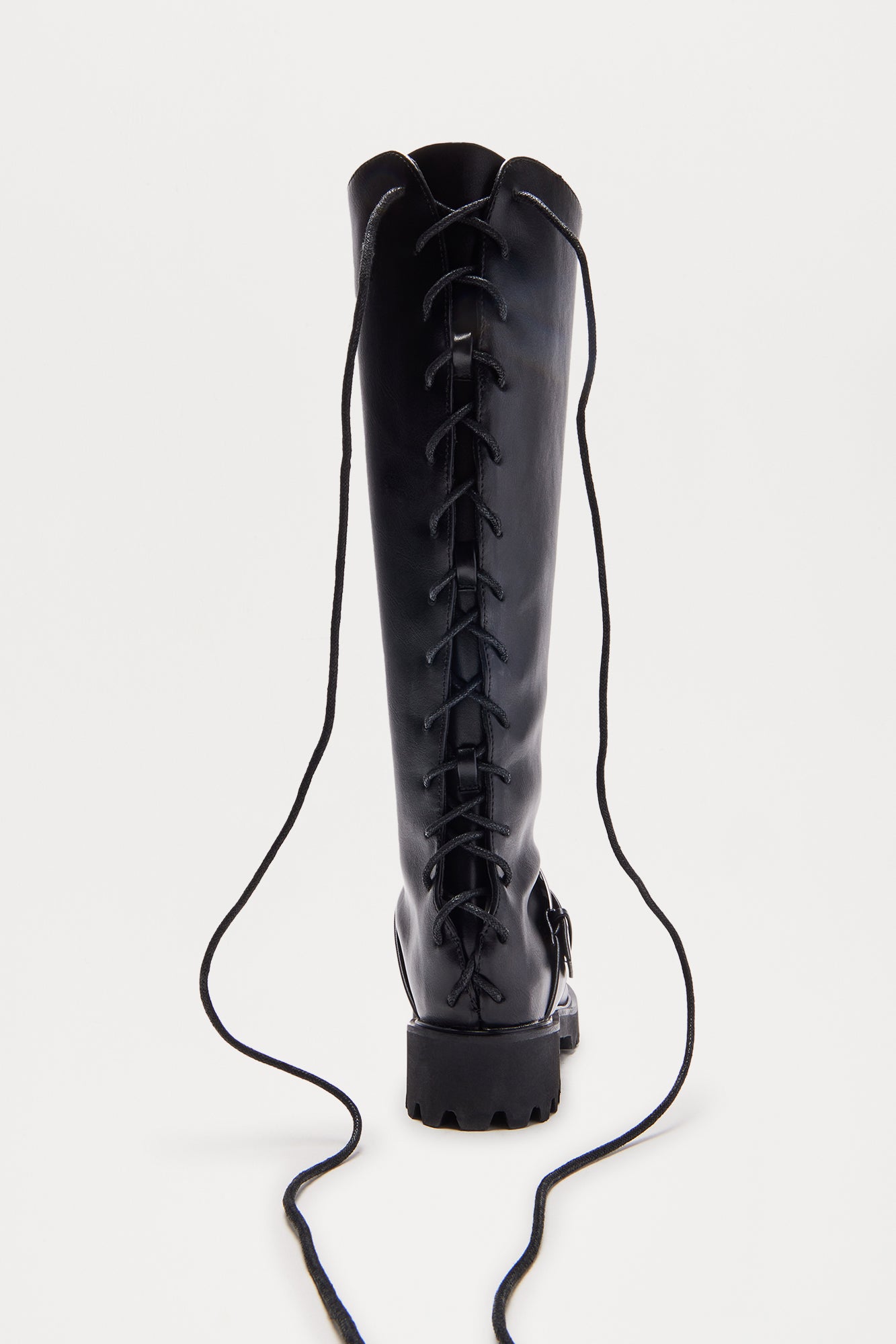 Maddy Buckle Knee High Boots - Black
