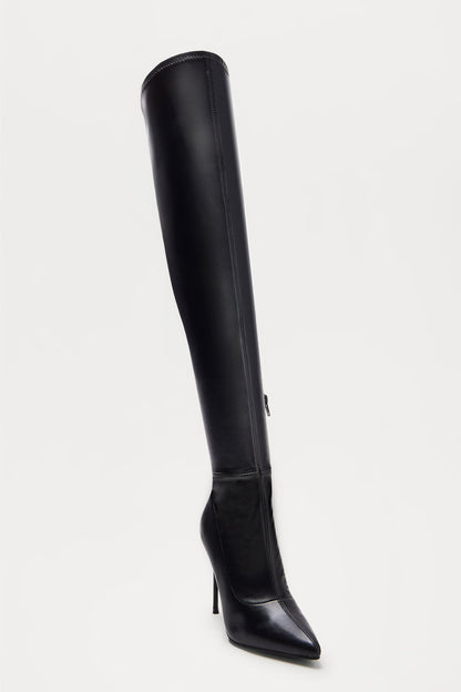 Kylan Thigh High Boots - Black