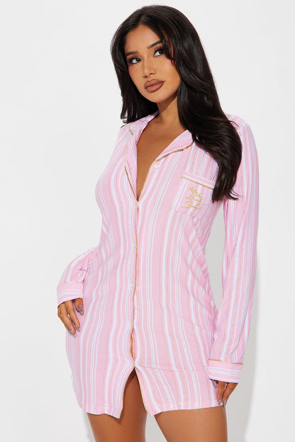 Sweet As Ever Glitter PJ Sleep Shirt - Pink/combo