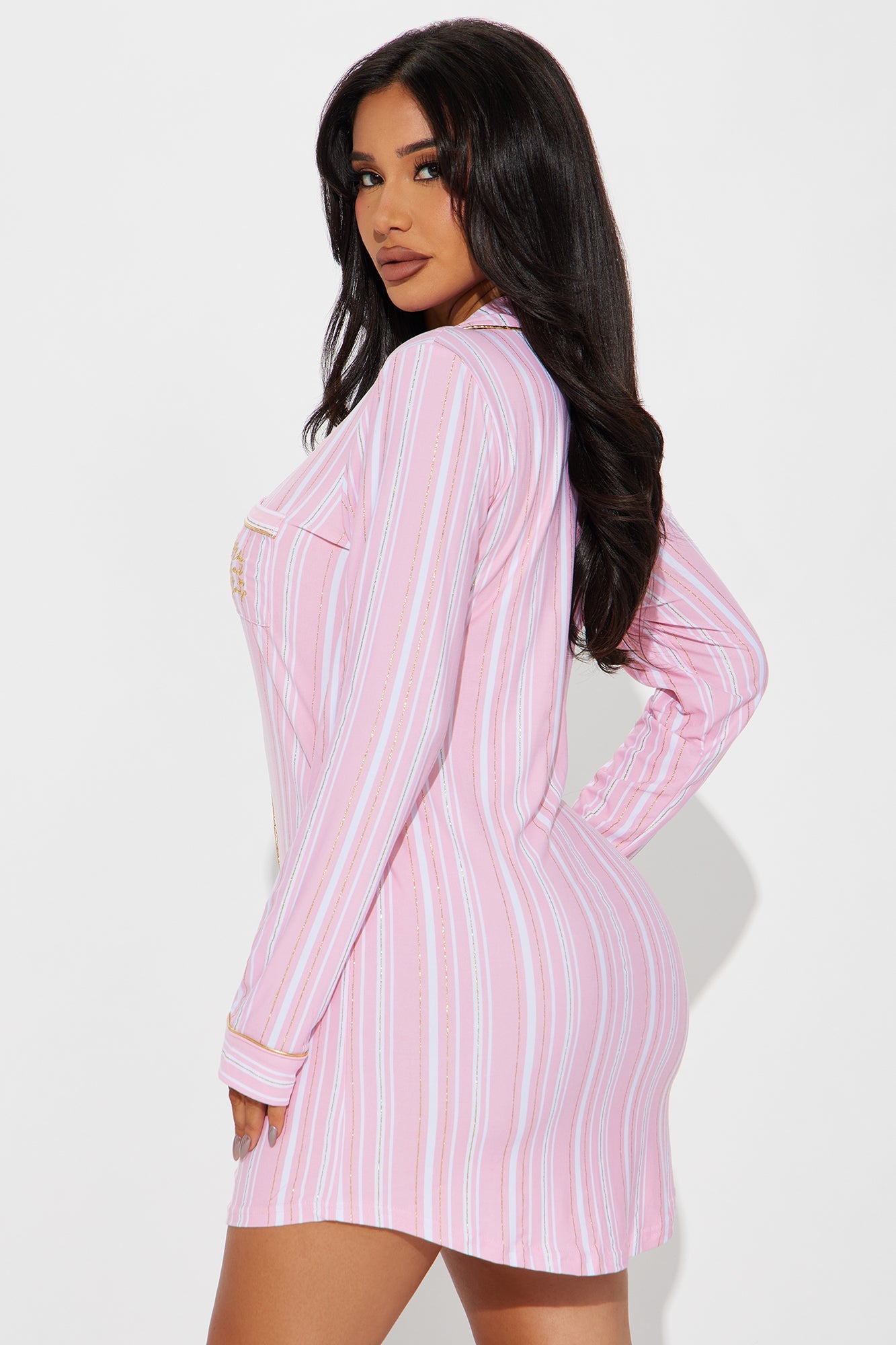 Sweet As Ever Glitter PJ Sleep Shirt - Pink/combo