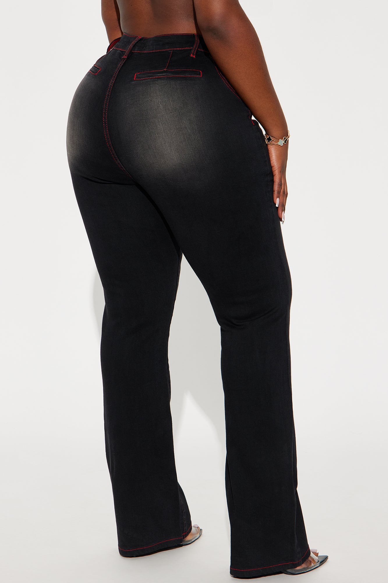 Up For A Challenge Stretch Moto Bootcut Jeans - Black Wash