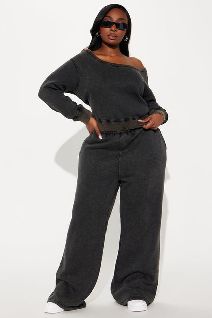 Sammie Fleece Pant Set - Black