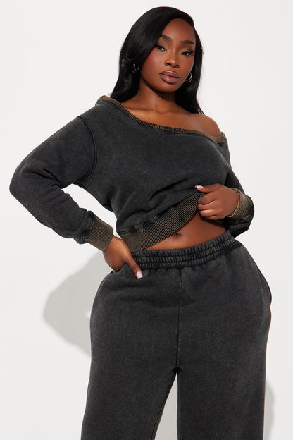 Sammie Fleece Pant Set - Black
