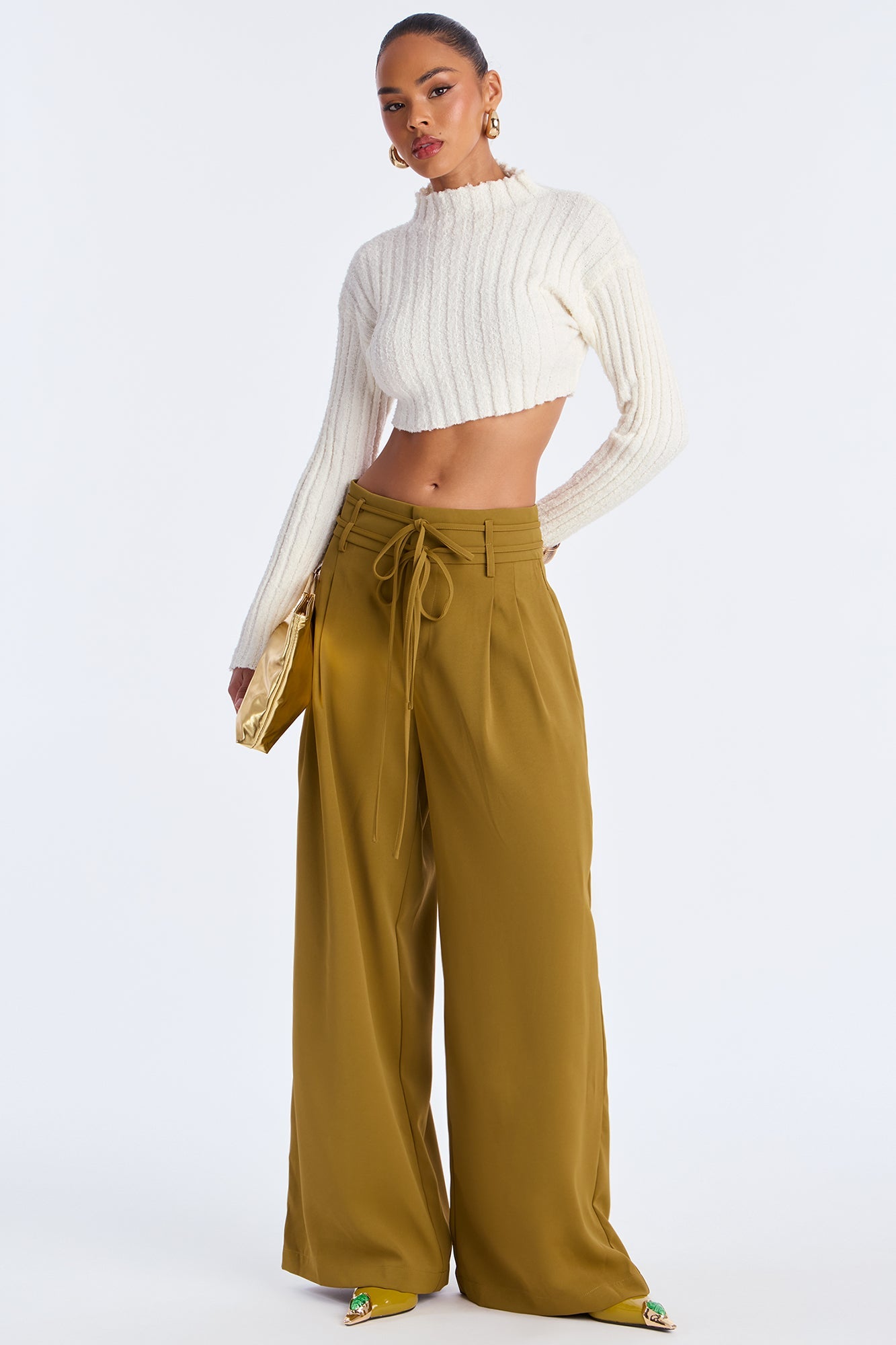 Always Ambitious Belted Trouser Pant 32″ - Chartreuse
