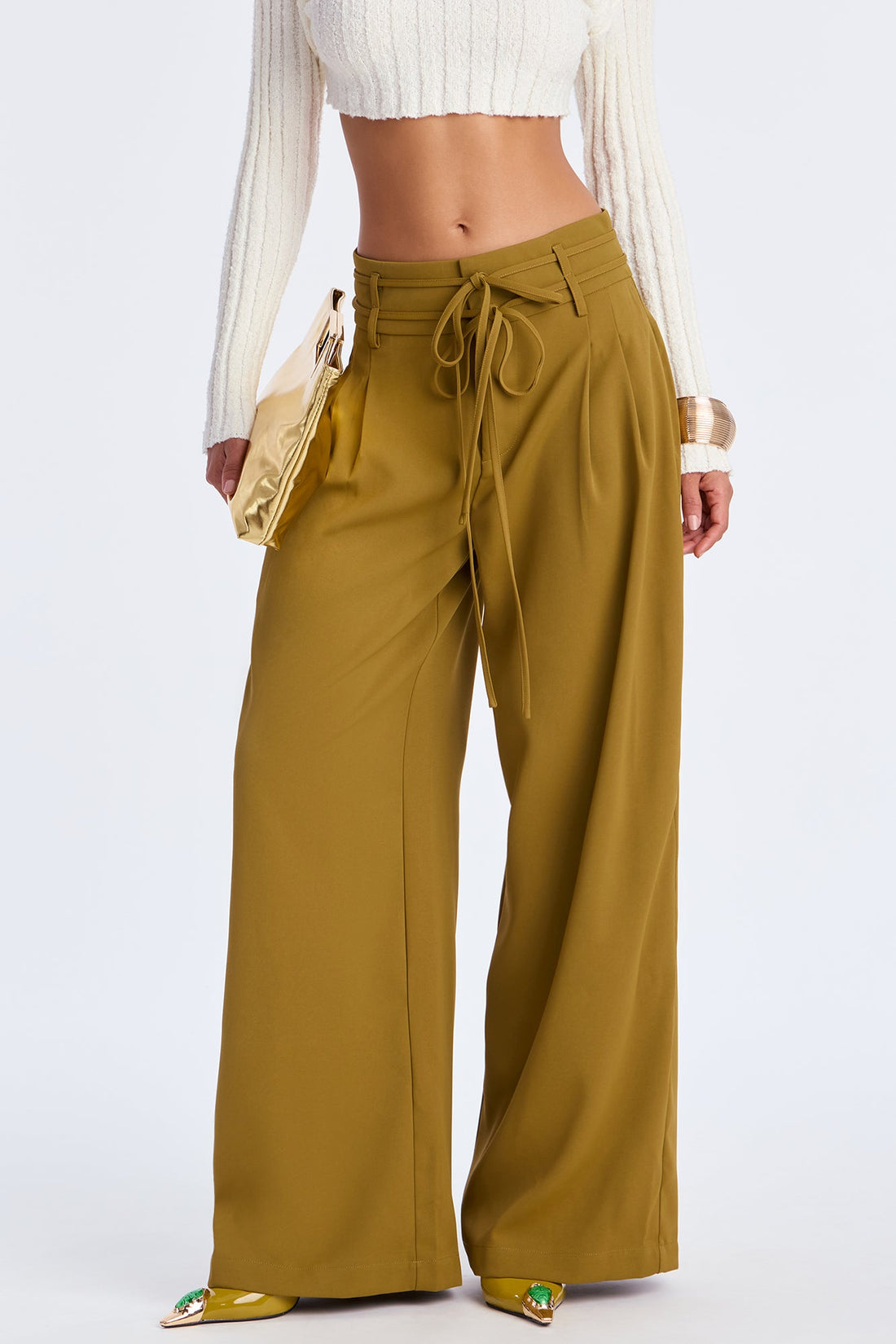 Always Ambitious Belted Trouser Pant 32″ - Chartreuse