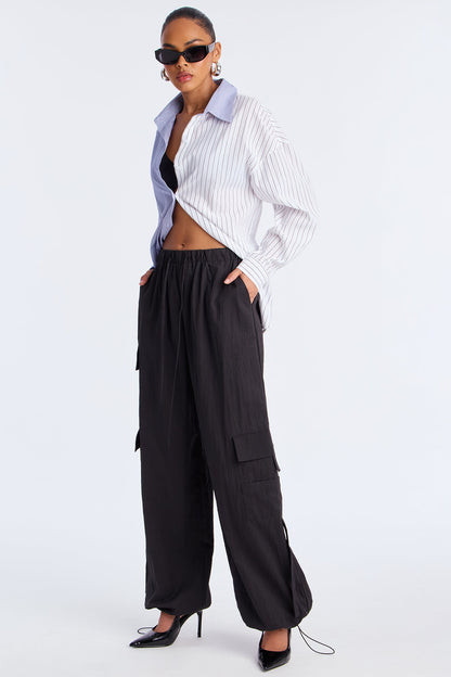 Mellow Weekends Cargo Jogger Pant 32″ - Black