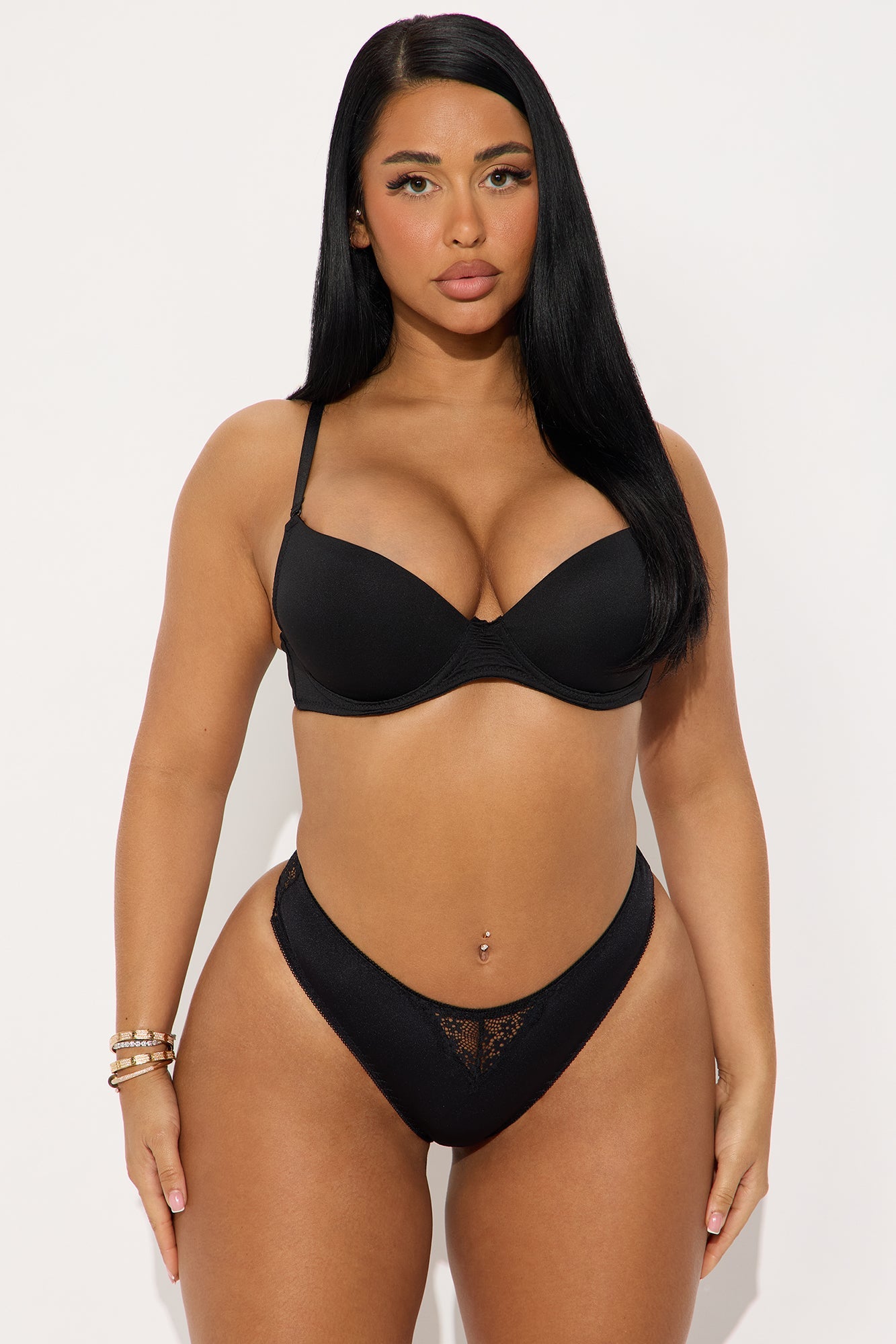 Cheeky Lace Back Bikini - Black