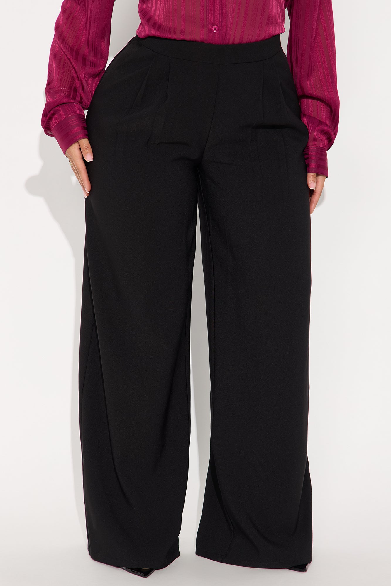 Mogul Mood Wide Leg Trouser Pant 32″ - Black