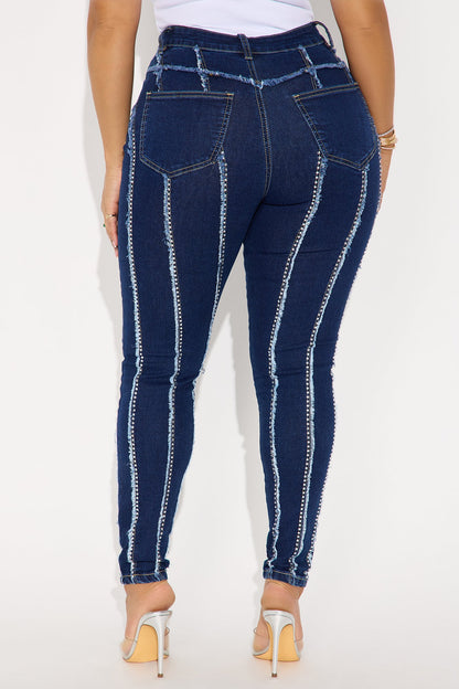 Watch Her Embellished Skinny Jeans - Dark Wash